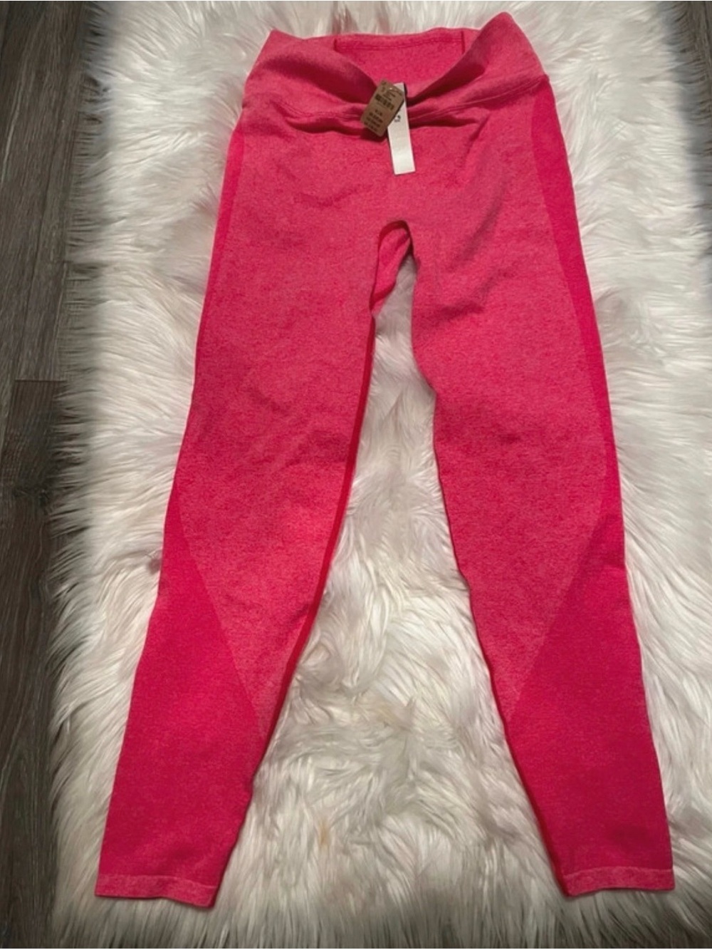 PINK Victoria's Secret Hot Pink Ribbed Active Leggings
